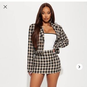Plaid Mini Skirt Set